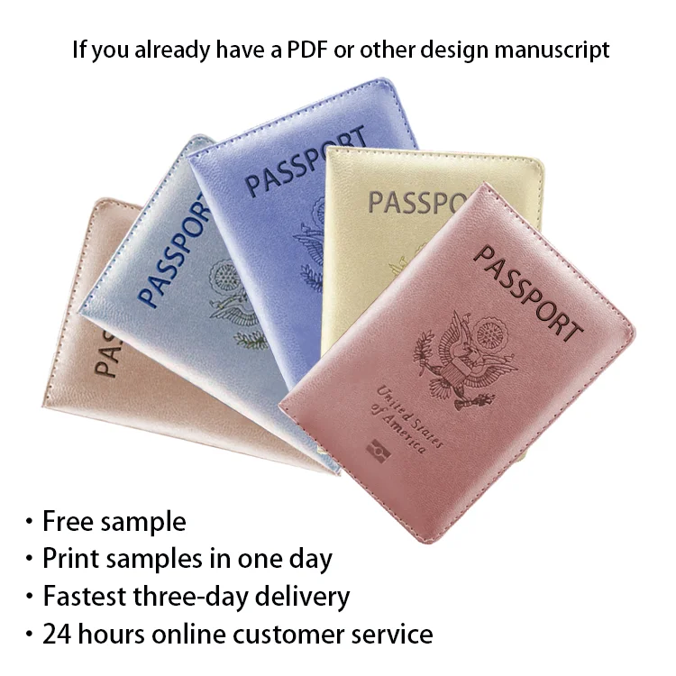 Wholesale customized logo luxury leather/paper/pu passport holders notebook book booklet passport