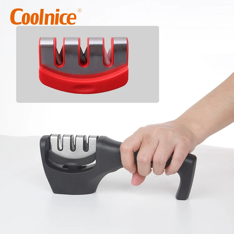 Профессиональное Точило для кухонных с 3-я ступенями инструмент для заточки ножей с порезостойкие перчатки