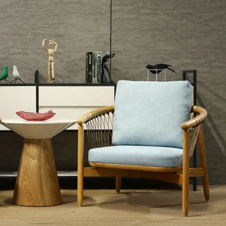 Vintage wooden sofa set designs fauteuil wooden rattan furniture armchair beraere rope chair