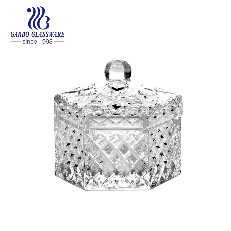 250ml Spray Color Crystal Hot Sales Glass Candy Sweet Pot Mini Jar With Lid Hot Selling Candy Holder Jar Fancy Candy Sugar Pot