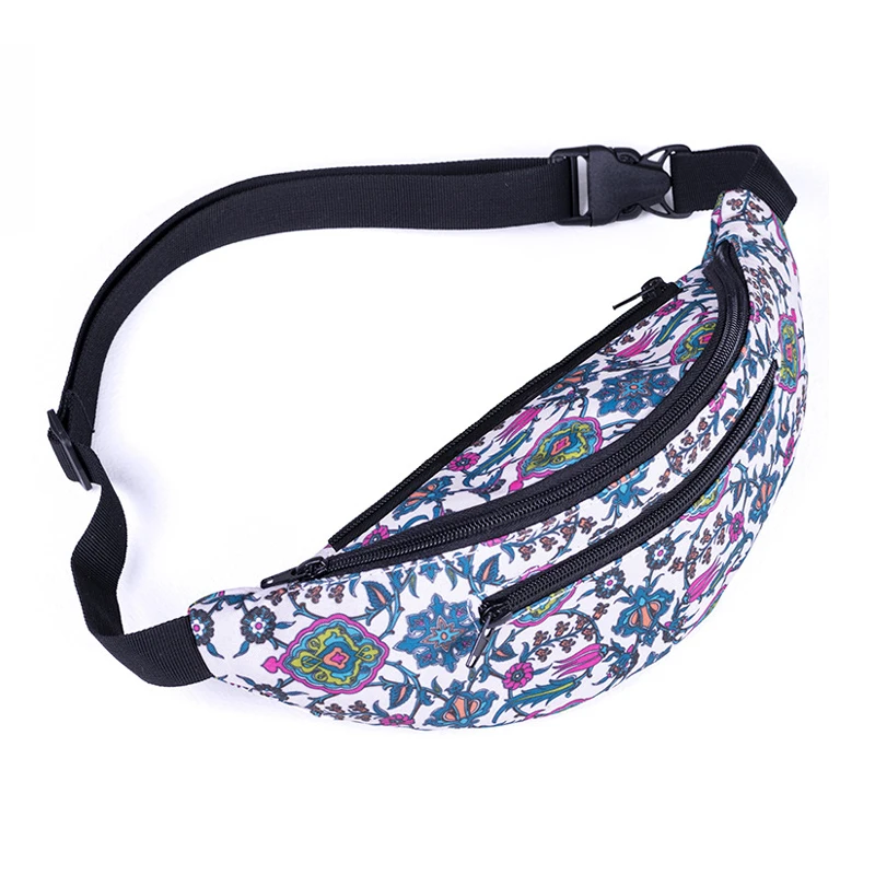 Custom All Over Print Pattern Fanny Pack Full Printing Waist Bag Custom Cellphone Coin Belt Purse Waist Bag Unisex Bum Bag