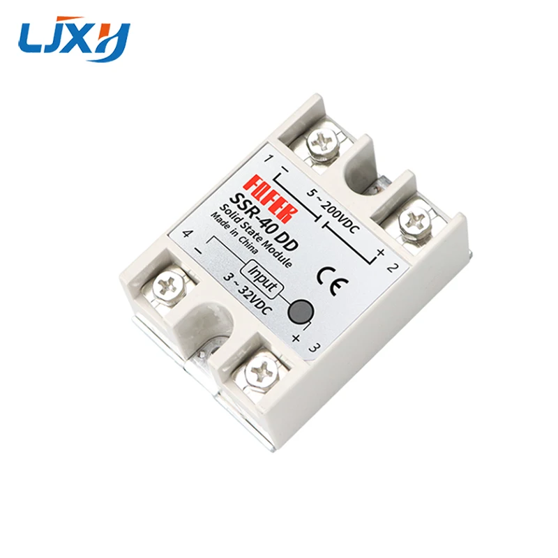 1PC SSR-10DD-100DD Solid State Module Input 3-32VDC Output 5-200VDC Overheat Protective Relay for Electric Heating