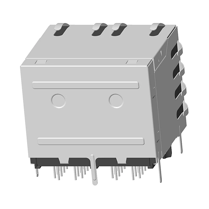 RJ45 10P8C 2x2 90-degree with Spring, with LED, with Filter Rj45 Connector