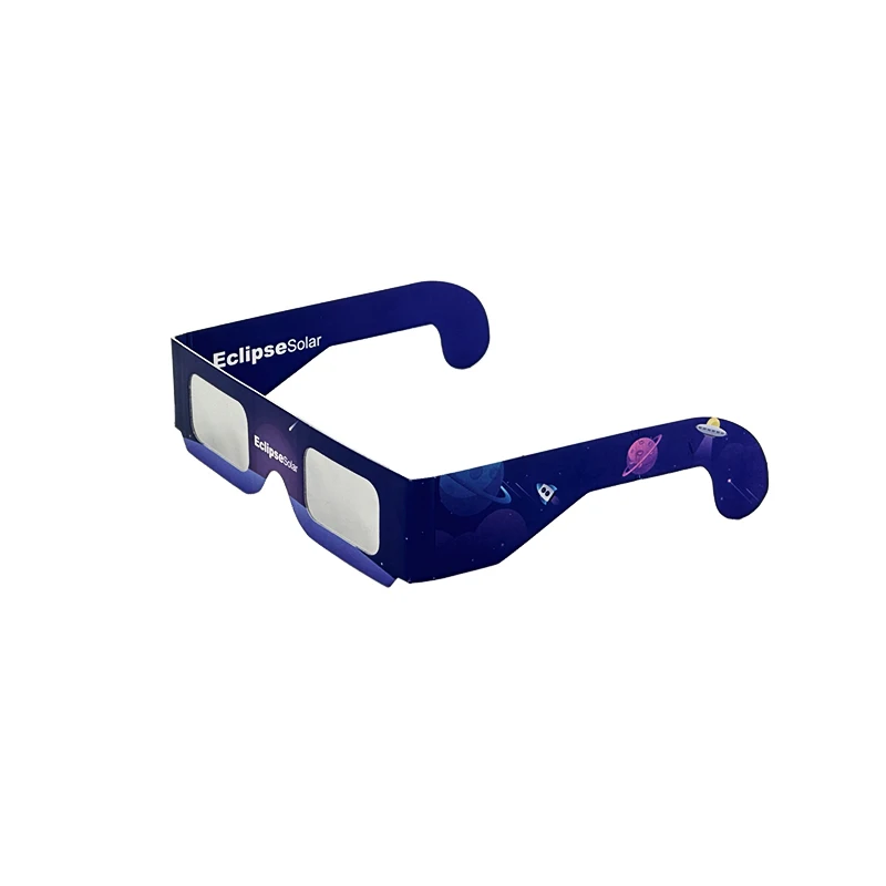 2024 ISO Certified Solar Eclipse Glasses Customized Design Eclipse Viewing 3D Paper Glasses