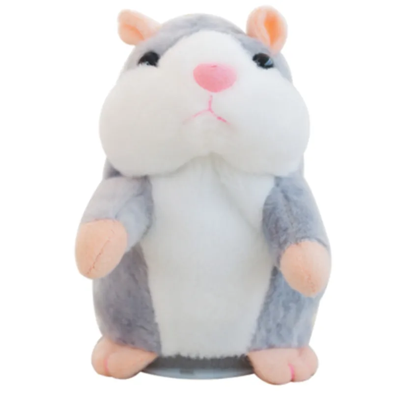 QY Cartoon plush doll can walk, talk, recording, little hamster, electric plush toy, tongue learning mouse, voice changing doll