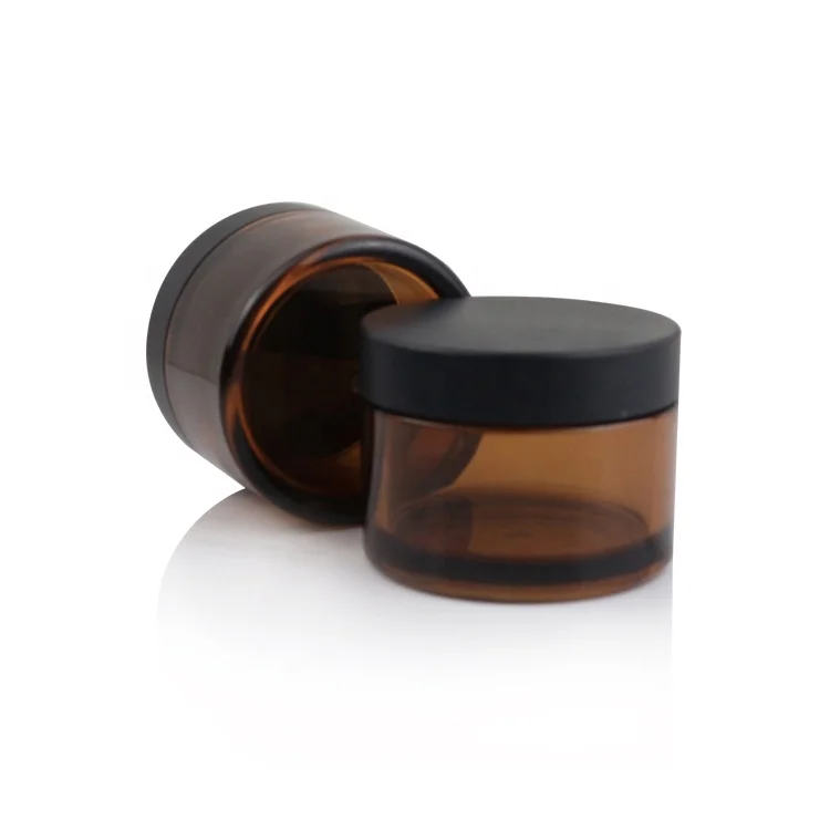 
10g empty cosmetic PET clear wide mouth custom plastic jar containers with seal lid 