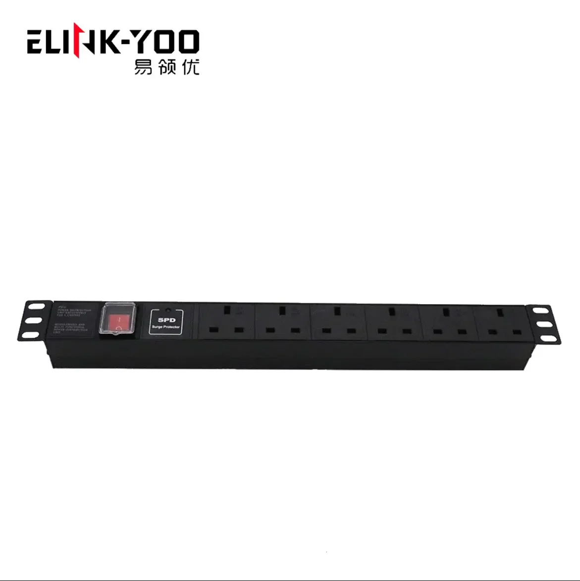 19 дюймов 6 way UK тип PDU Блок Распределения Питания