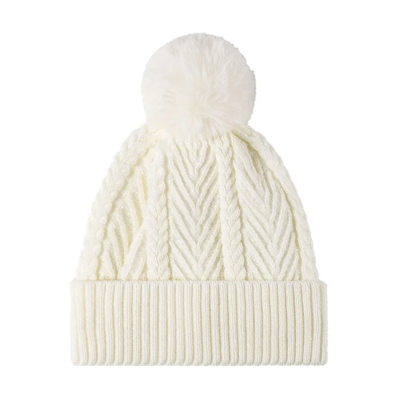 ALLCH Jacquard Beanie Hat for Women Autumn Winter Warm Thickened Fashion Knit Hat Ear Protector Free Size Printed Pattern