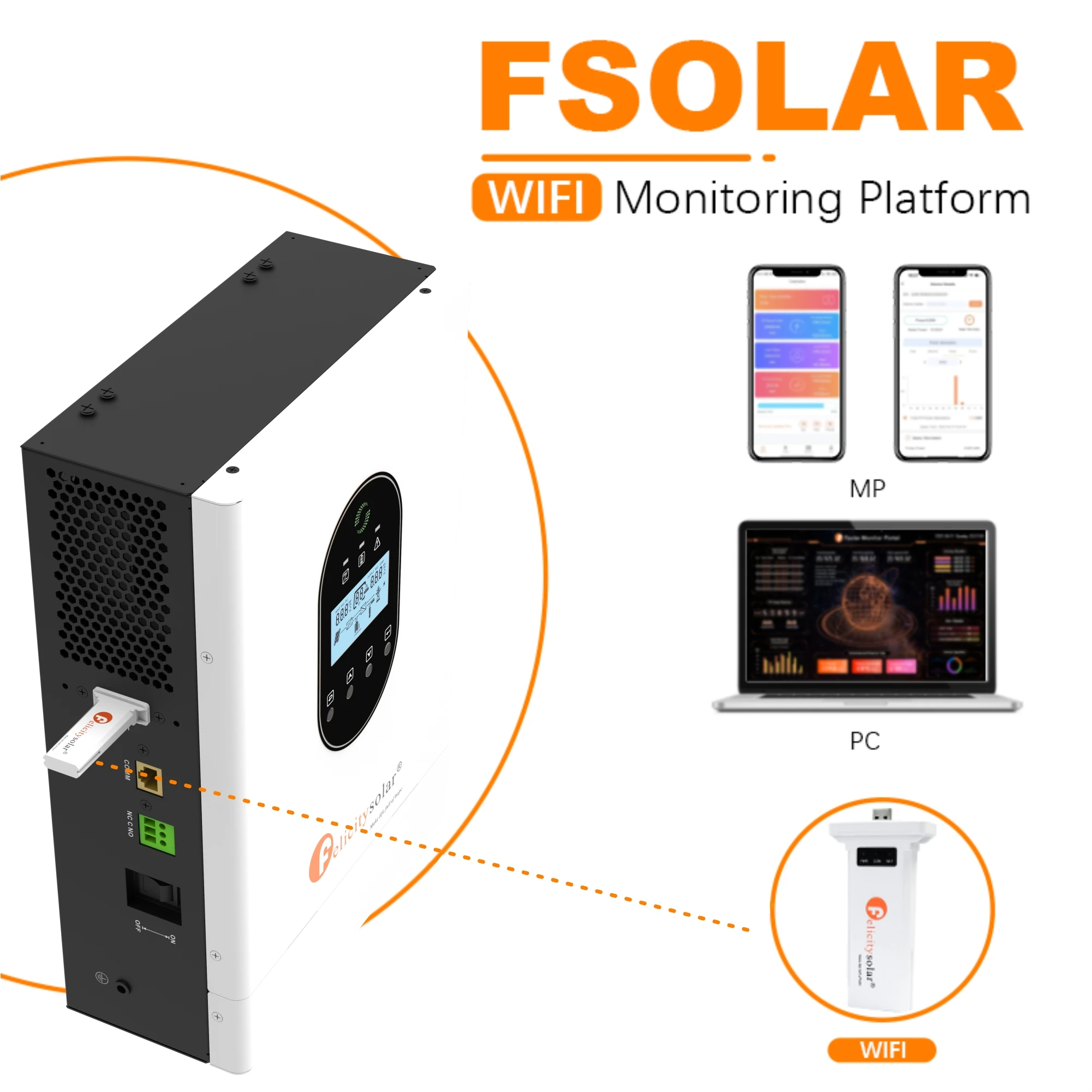 felicity POWER DC 12V AC 1KW MPPT PV Input 450VDC 1KVA 1000W Hybrid Solar Inverter