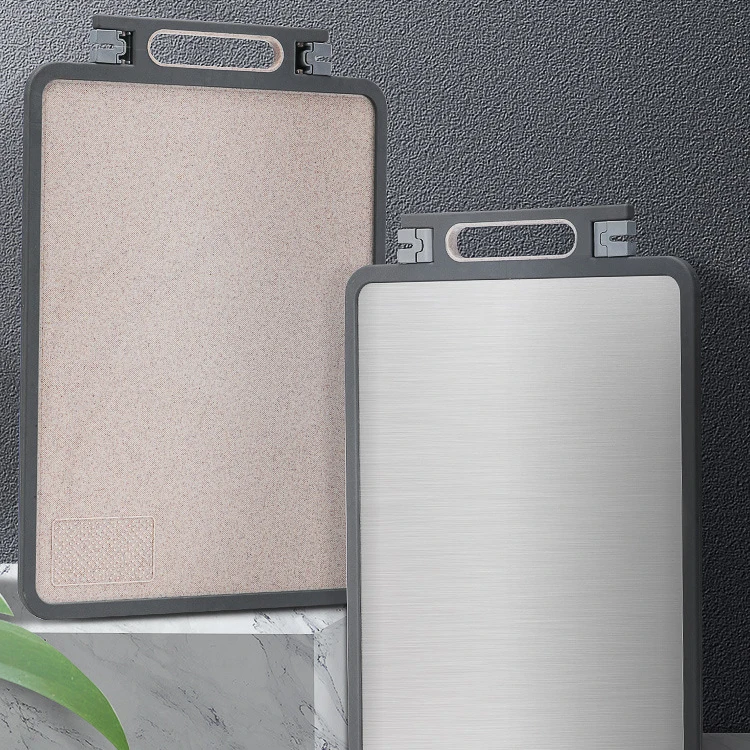 Multifunctional Anti-Bacterial Double-Sided Marble Plastic And SUS304 Chopping Blocks Cutting Board