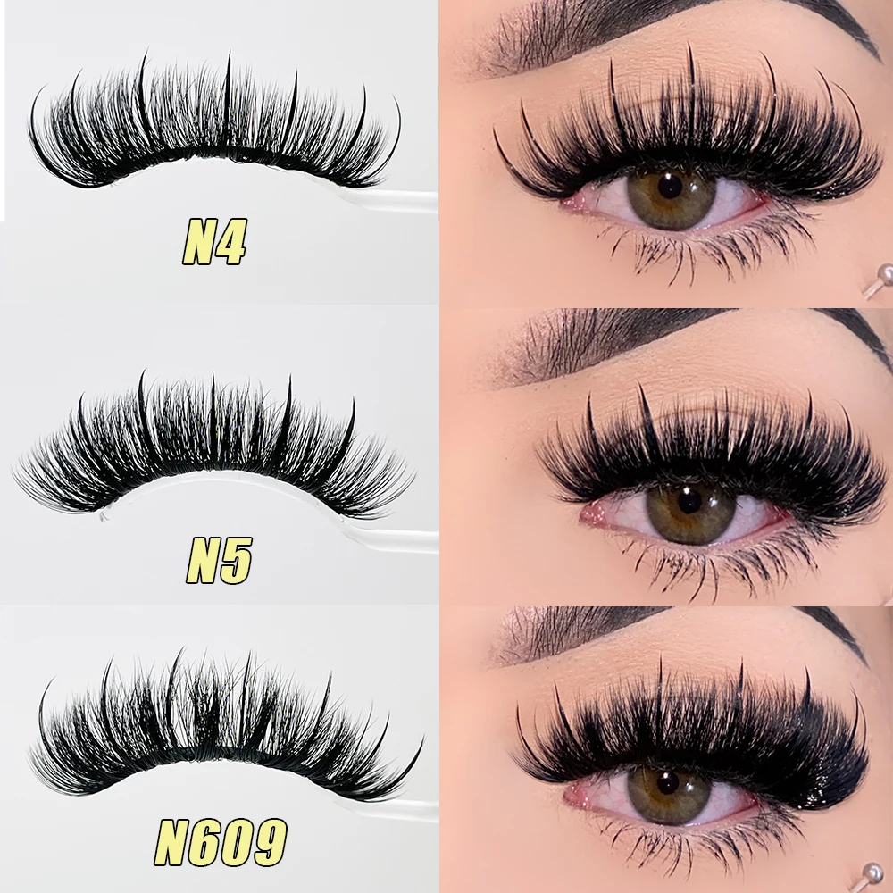 2024 New Products Spikes Eyelash Strip Lashes That Look like Eyelash Extensions 15-25mm Fluffy Mink Lashes