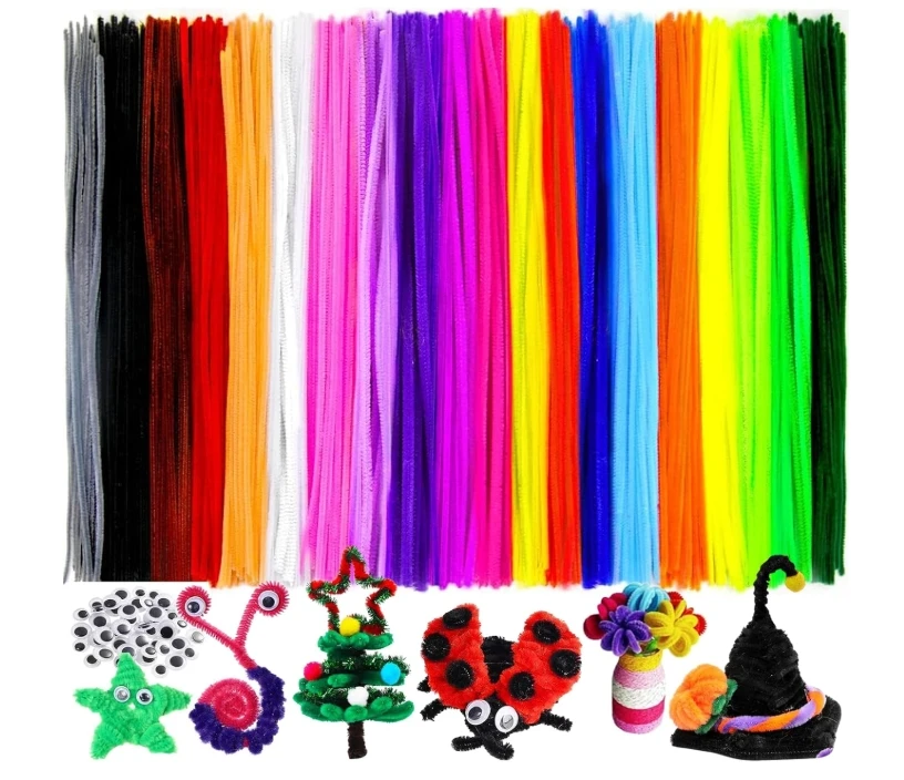 Fuzzy Wire Pipe Cleaners Cleaners Craft Pipe Cleaners Chenille Stems for DIY Arts Projects  Art Craft Projects Creative DIY