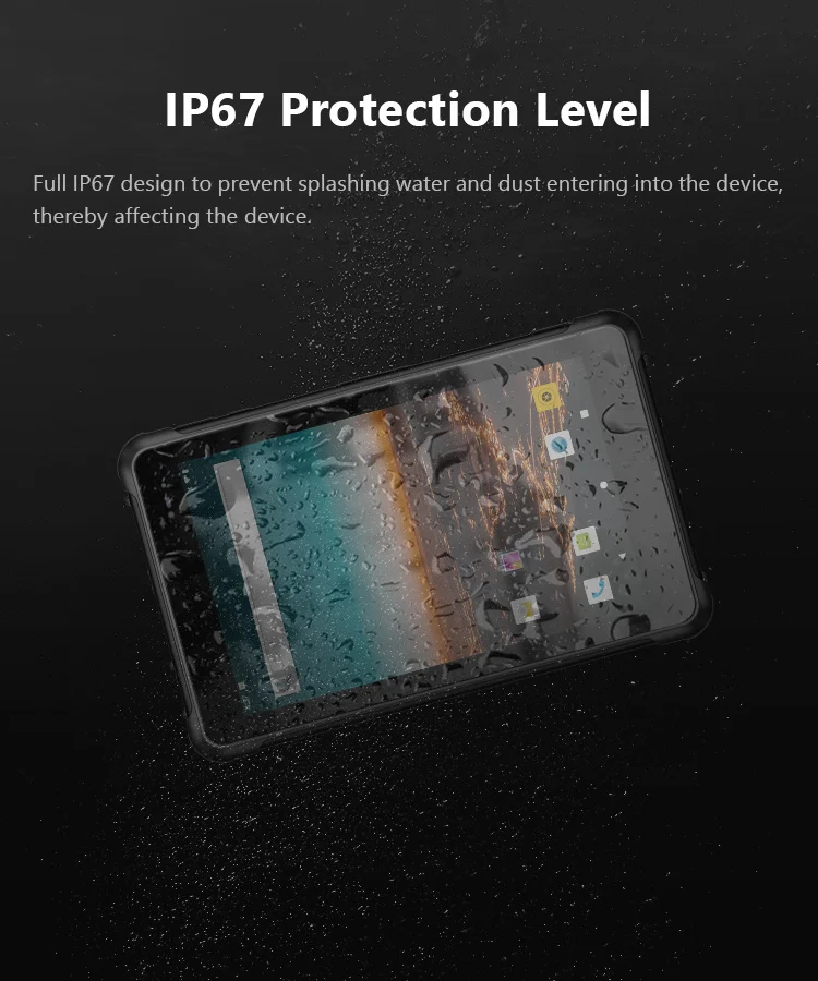 8 дюймов портативный Android 4G LTE GPS Прочный планшетный ПК 1000 Nits читаемый солнечным светом Ip67 Водонепроницаемый Nfc Rfid считыватель отпечатков пальцев