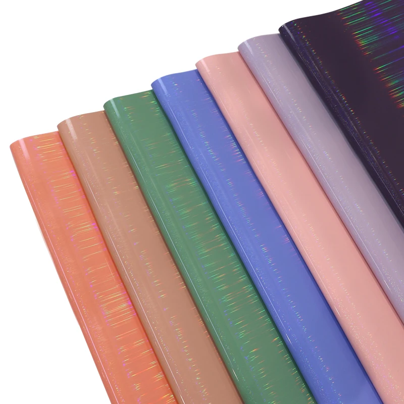 Hot Sale Florist Supplies Laser Pink Wrapping Glitter Plastic Soft Beautiful Flower Bouquet Wrapping Paper