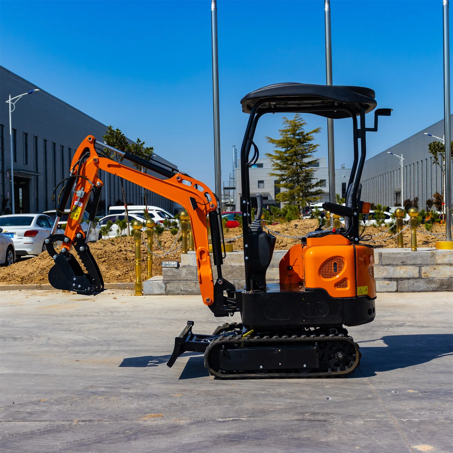 High specs 1 ton Mini Excavator HT10G  With Top cylinder design new dashboard foot pedal