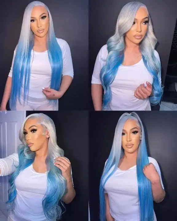 Pre Plucked natural hairline with baby hair colorful Synthetic Lace front hair wig for Women