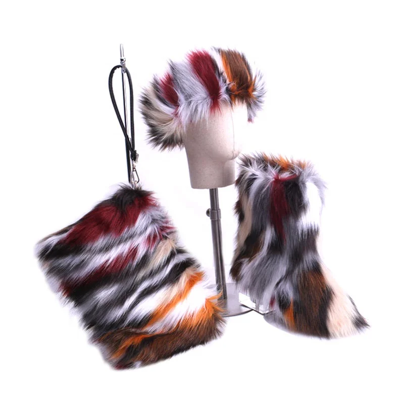 Дропшиппинг женские теплые пушистые белые осенне-зимние сапоги для женщин