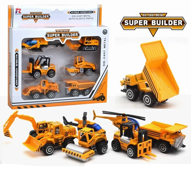 Пожарная машина gashapon цветная с одним окошком 6 комплектов Инженерная техника Игрушечная модель автомобиля