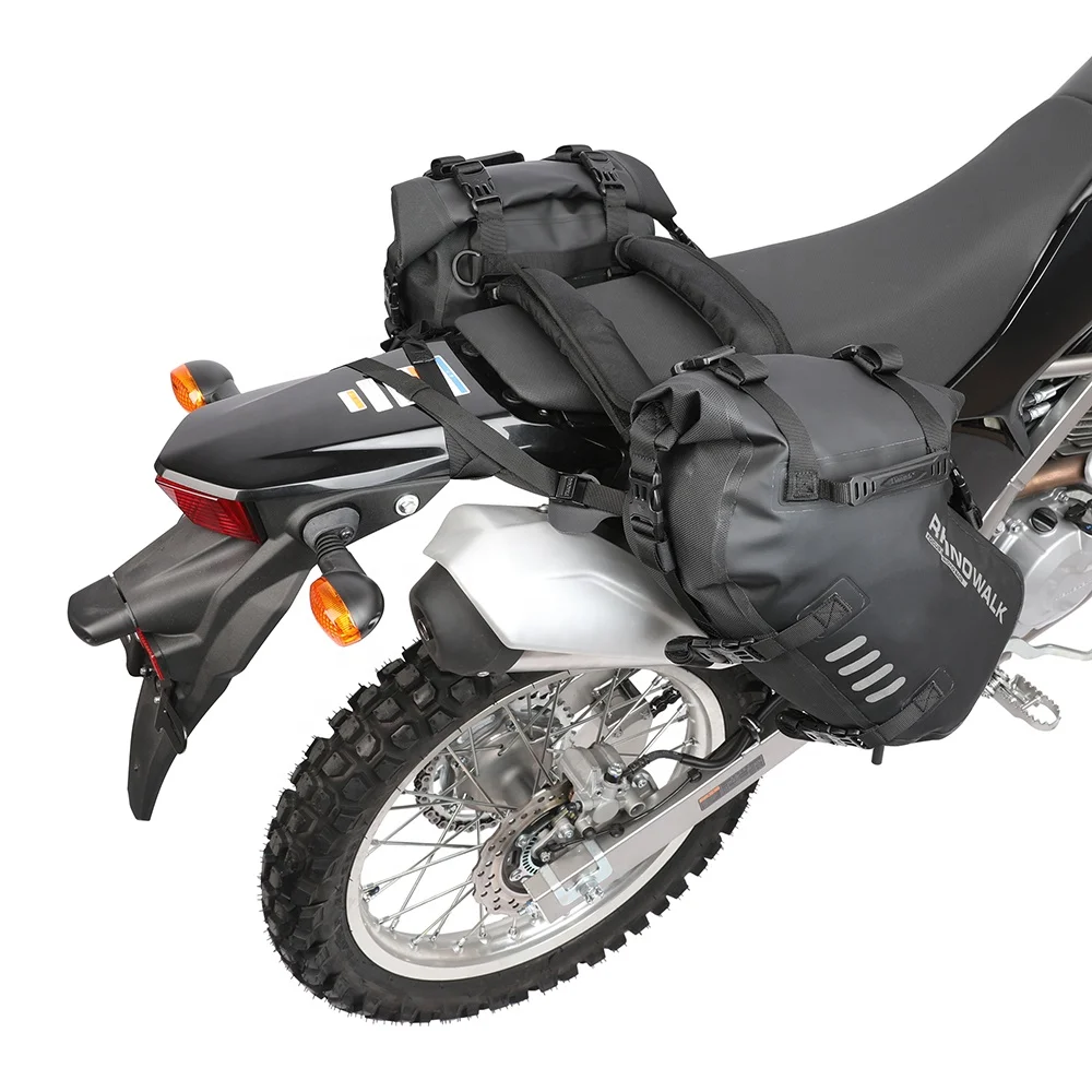 Rhinowalk 18L Rack less Pannier Saddle Soft Bags for Motorcycle Bike Outdoor Adventure Waterproof Side Motorbike Drypack