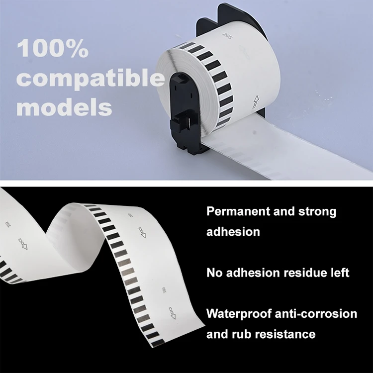 Factory Wholesale Compatible Dk11202 62mm*100mm*300pcs 11202 DK Shipping Labels Compatible DK-11202 Thermal Paper Roll