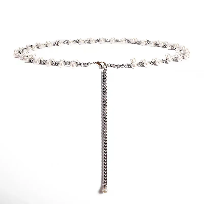 2022 best selling high quality pearl decoration luxury design women/ladies waist chain belt