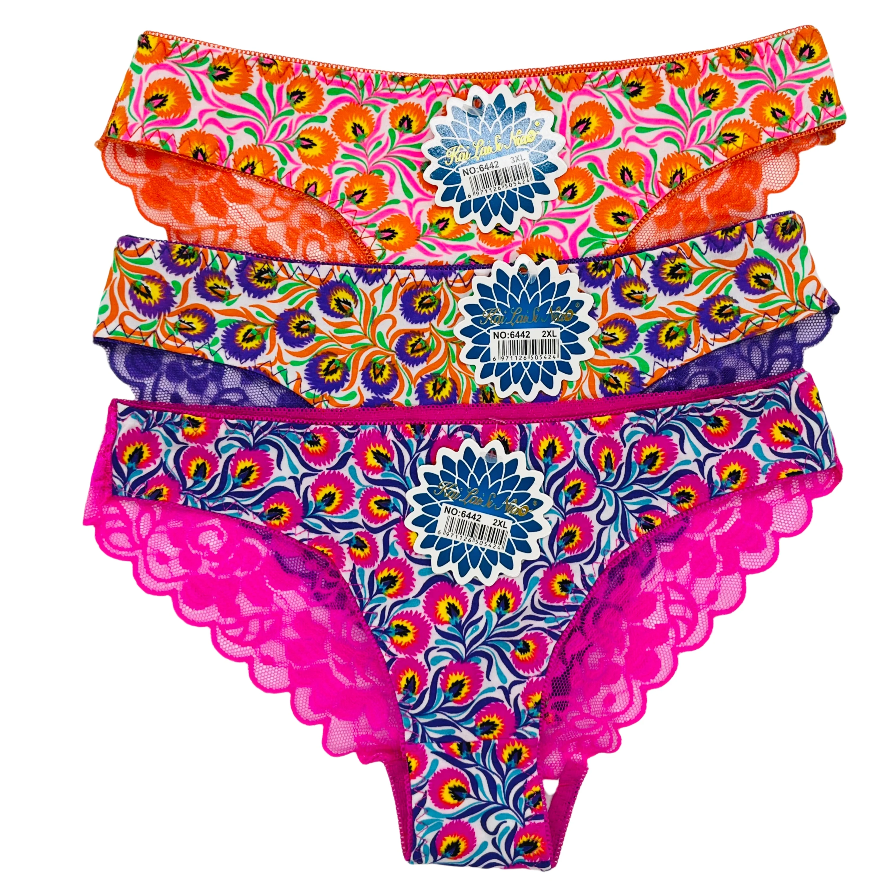 Women Girls Low-Rise Lace Panties Flamingo Feather Print Adult Wholesale Sexy Lingerie Multi-Color Popular Low-Priced Plain Dyed