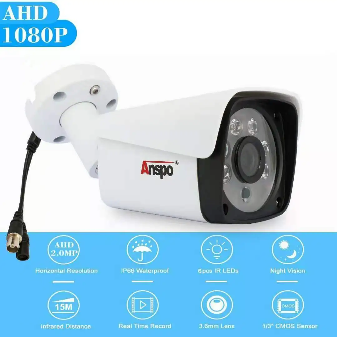 Anspo CCTV камера системы 8-канальный сетевой видеорегистратор AHD 1080P с 2MP DVR полный комплект открытый внутренняя защита от атмосферных воздействий P2P plug