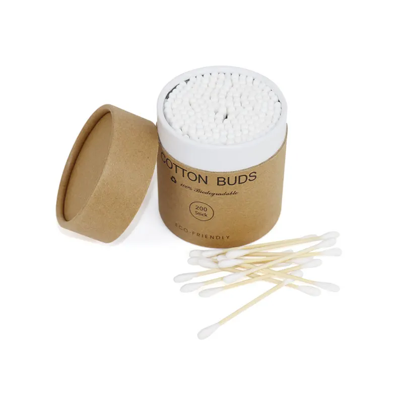 Cotton Bud Eco Friendly Biodegradable Black Organic Paper Wooden Bamboo Swab Ear Bud Sticks