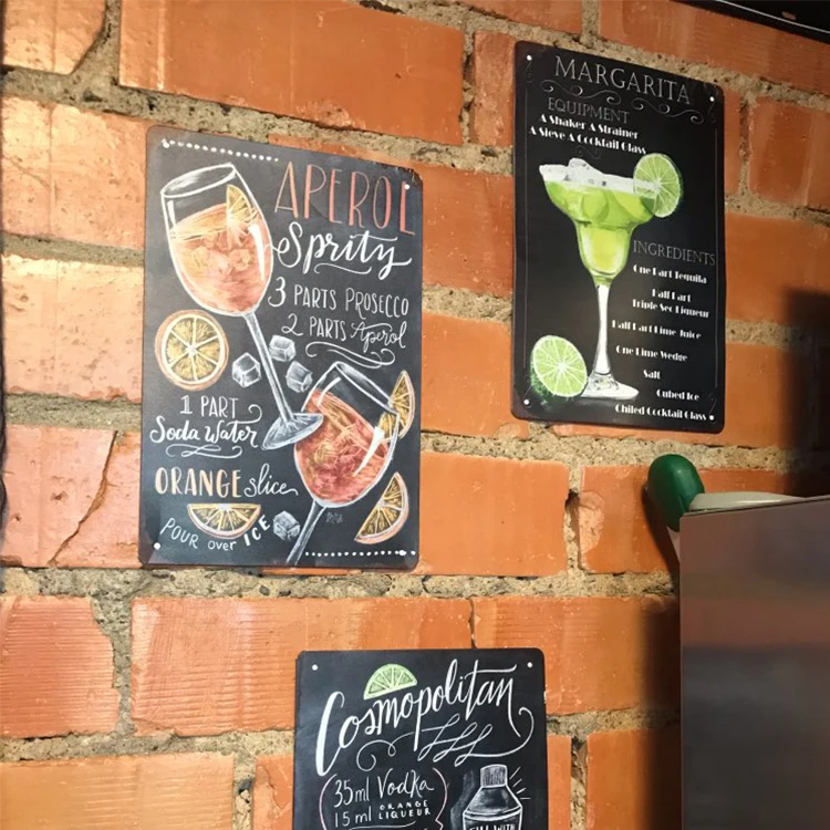 Custom Vintage Pub Home Decorative Wall Plaques Metal Tin Signs