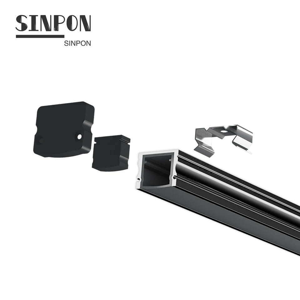 China Professional Customized Black Anodized Linear Channel Led Alu Aluminum Extrusion Housing Profiles For Strip