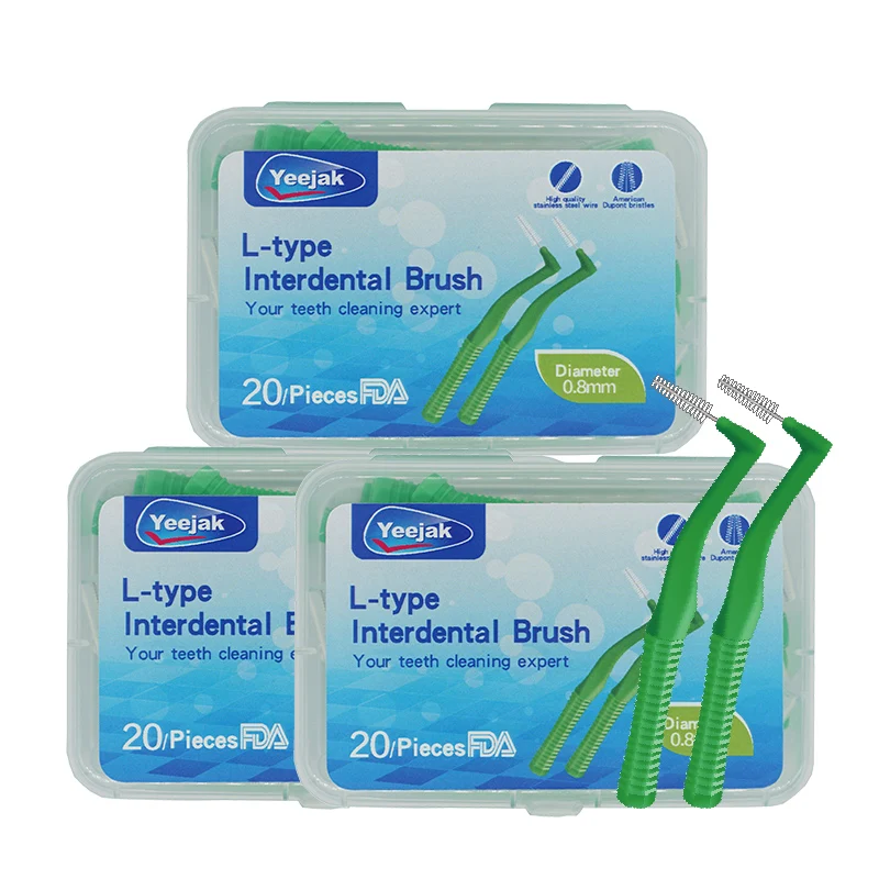 
Slim Braces Teeth Picks Steel Wire Soft Brushes Rubber Ortho Brush With Interdental Brush dental promotional gifts 60pcs 0.8mm 