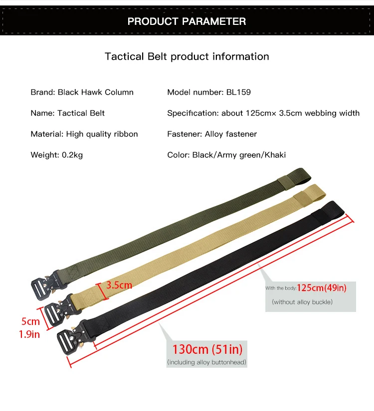 Lupu Cheap High Quality Custom Logo Security Outdoors Nylon Duty Tactical Belt For Men
