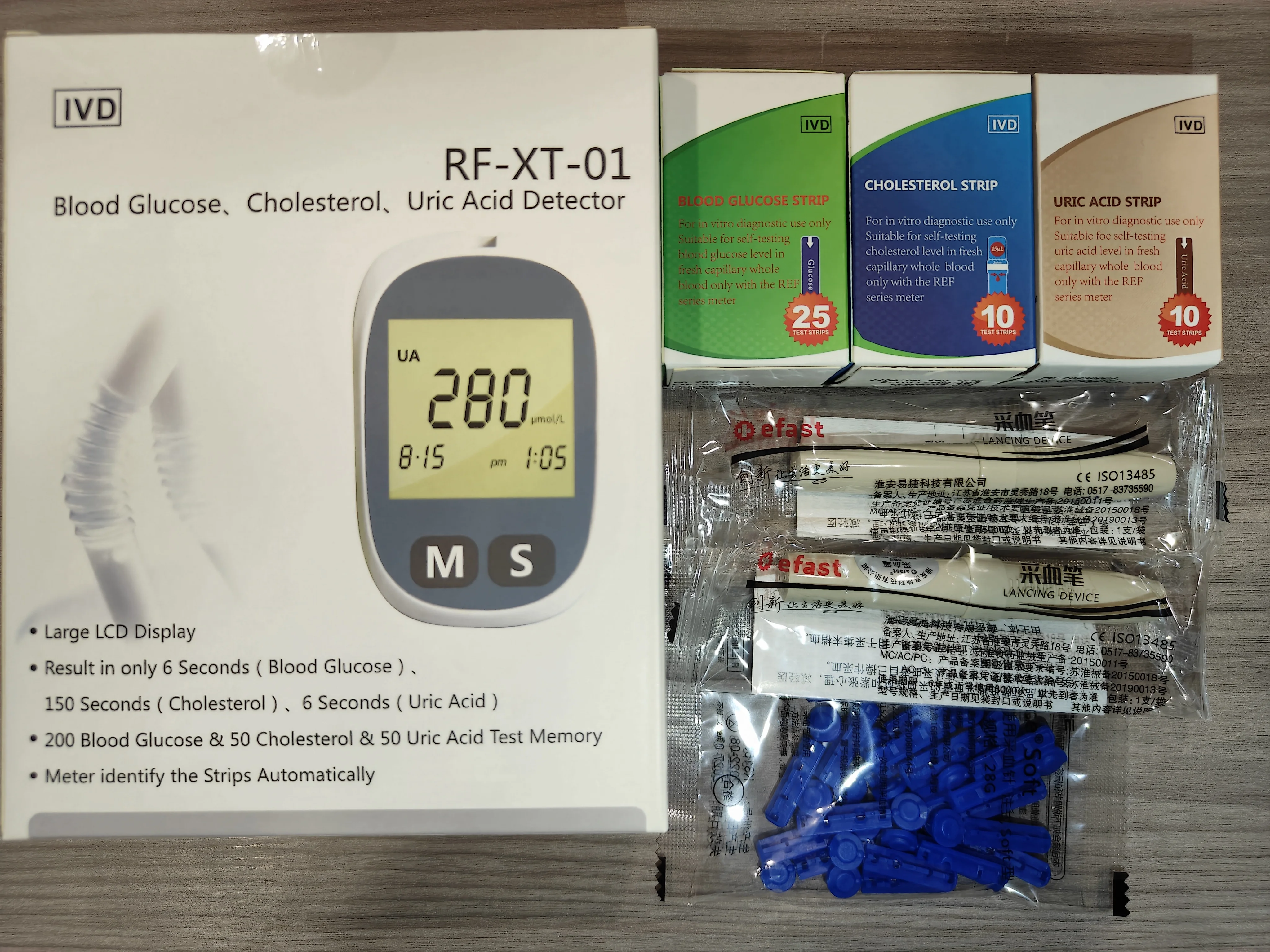 Digital Lcd Display Hospital Electronic Blood Glucose Meter Glucometro Non Invasive Glucometer Monitoring Device