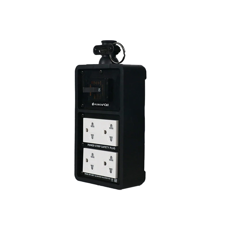 Black waterproof tabletop socket safety multiple power socket 16A 250V