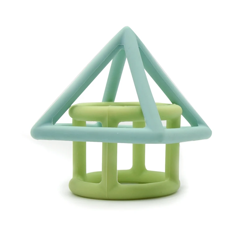 Factory  hot sales wholesale Little Rawr Non- toxic Custom Logo Natural  100%  Food Grade geometric teether set Infant Training