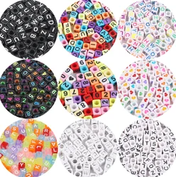 DIY beaded material early education acrylic letter set 15 kinds of letter beads plastic round square bracelet