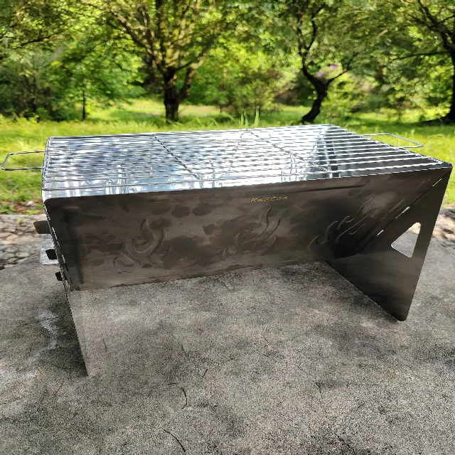 Metal Portable Stainless Steel Folding Charcoal Stove For Outdoor Camping Picnic