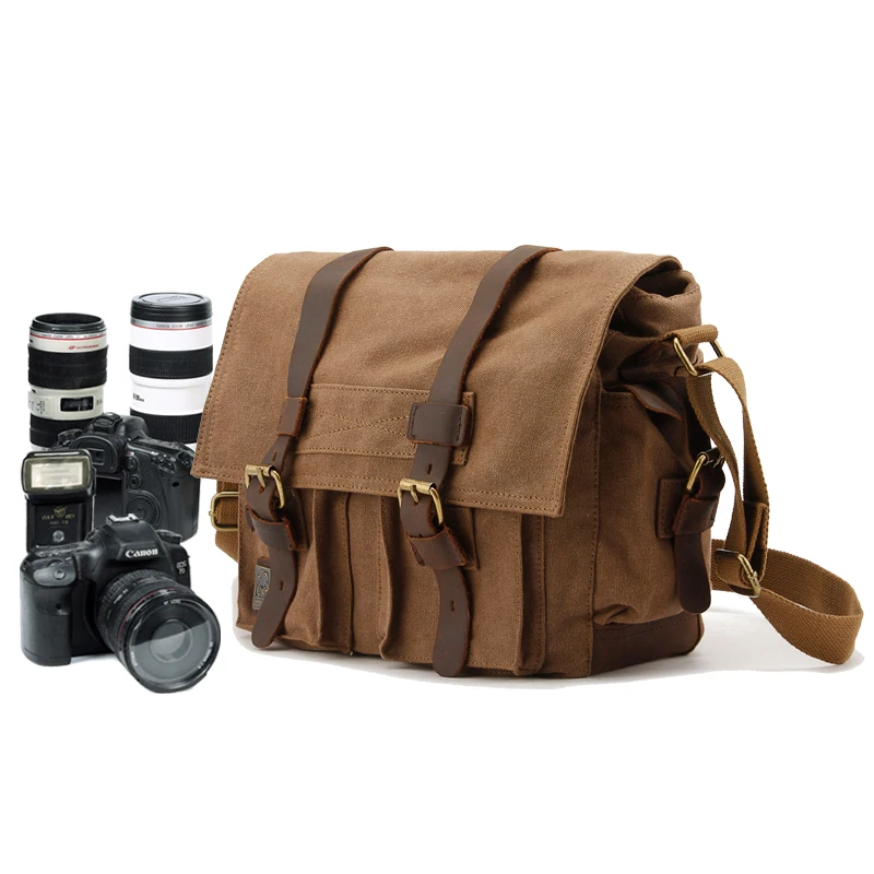 
Liansheng new design shock resistant canvas real leather canon800d case inner camera bag 
