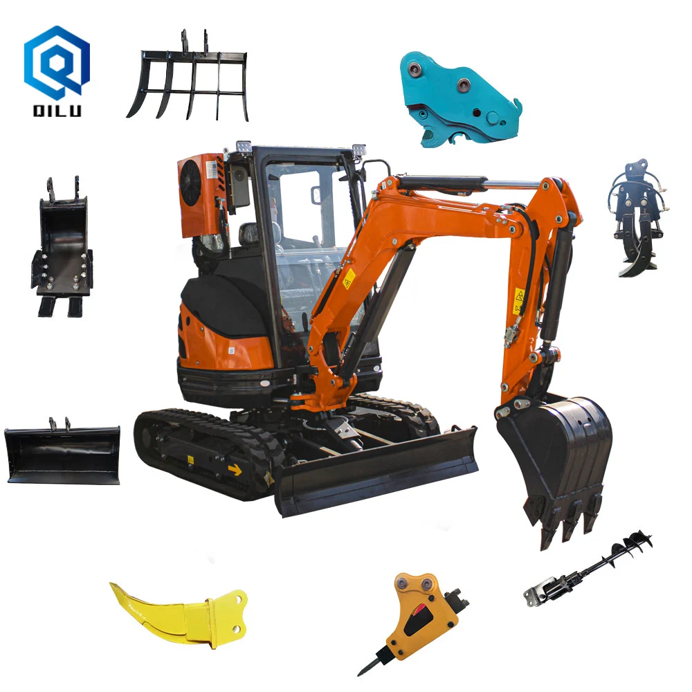 QILU 2.5Ton мини-экскаватор с закрытой кабиной лидер продаж модель экскаватора