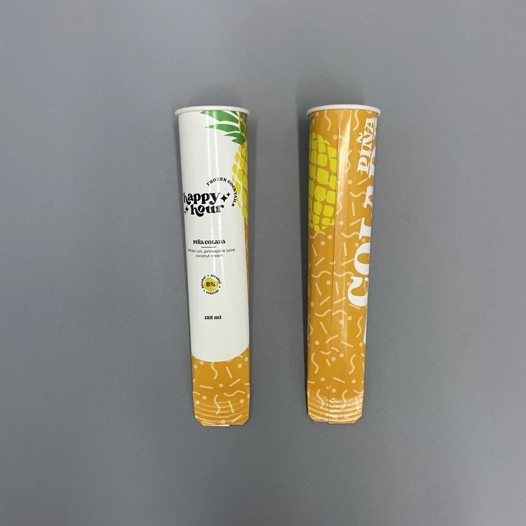 Custom Printed Recyclable Jelly Ice Cream Paper Packaging Cone Squeeze Calippo Tube 100ml Customized Cup