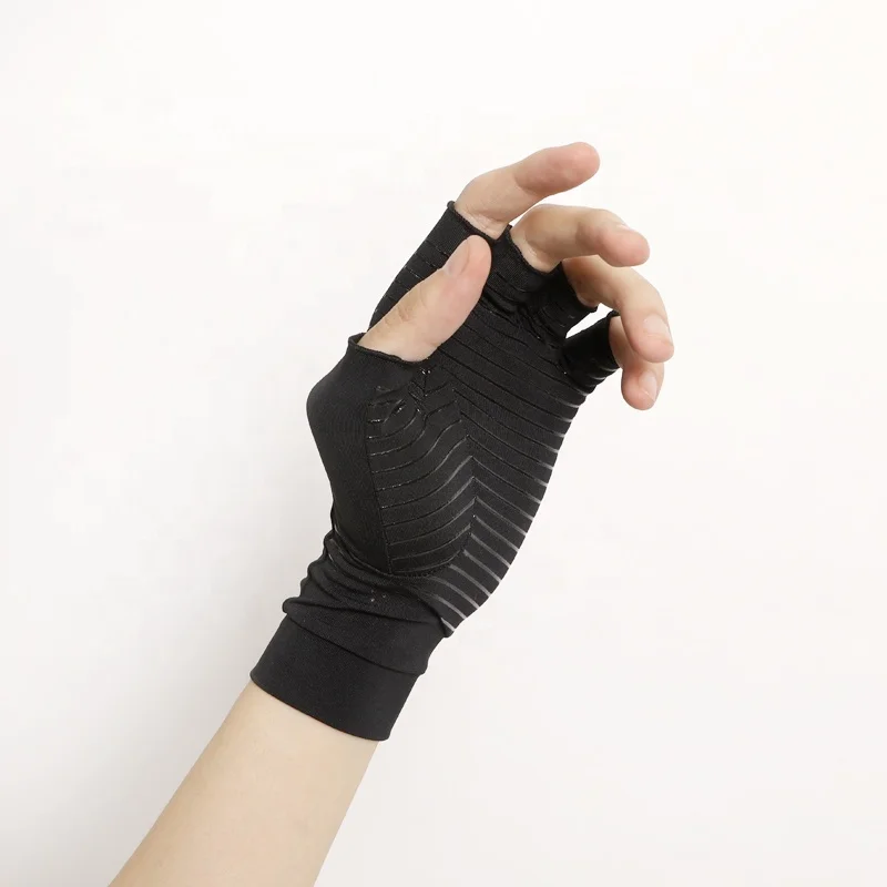 Muscle Tension Factory Price Half Finger Copper Compression Arthritis Gloves High Quality Half Finger Gloves