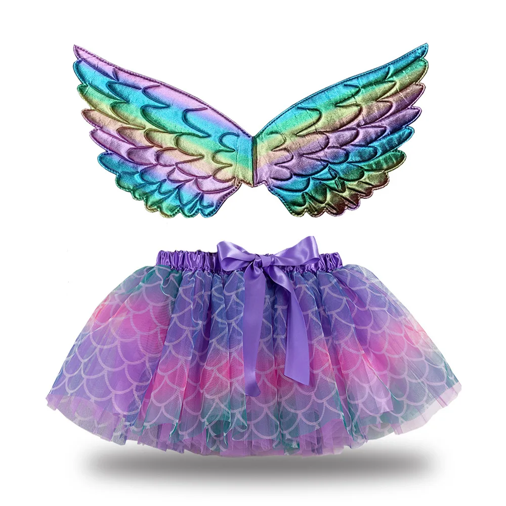 
coldker Rainbow Kids Party Tutu For Girls Christmas Skirt Children Clothing 