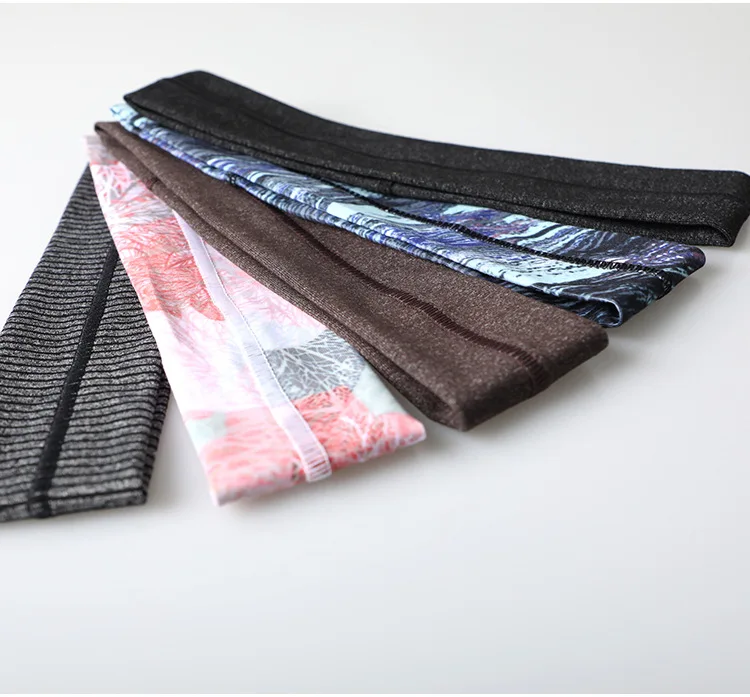 2021 Summer High Elasticity Absorb Moisture Sweat Releasing Sports Headbands Custom Logo Quick Dry 22 Colors Yoga Sweatbands