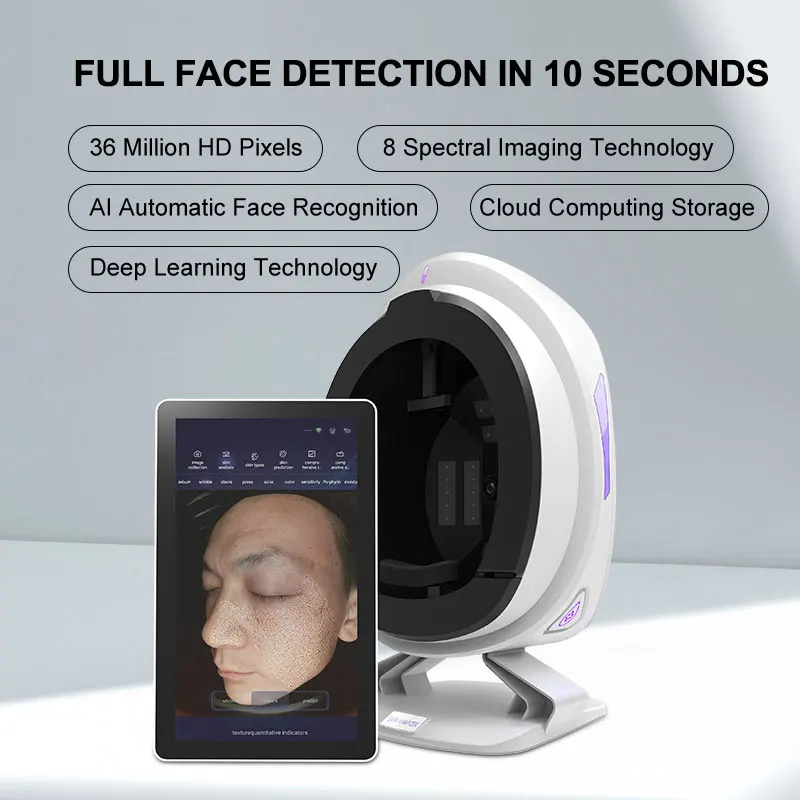 2024 New 3D Facial Skin Scanner Face Skin Detector Mirror Tester Diagnostic Skin Analyzer Machine For Beauty Salon Spa