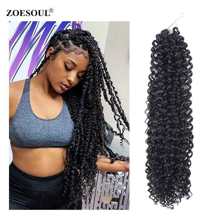 Zoesoul 18inch Water Wave Crochet Braids for Synthetic Braiding Hair Hair Extension
