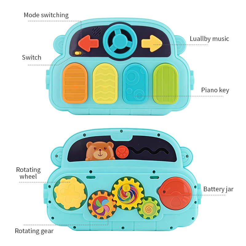 Zhorya 2023 infant 2 in 1 adjustable piano rack baby walker with rocker pedal fitness toddler activity stroller