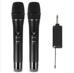 Professional Dynamic Factory OEM Universal Wireless mike Microphone Dual VHF Handheld Karaoke Microphone