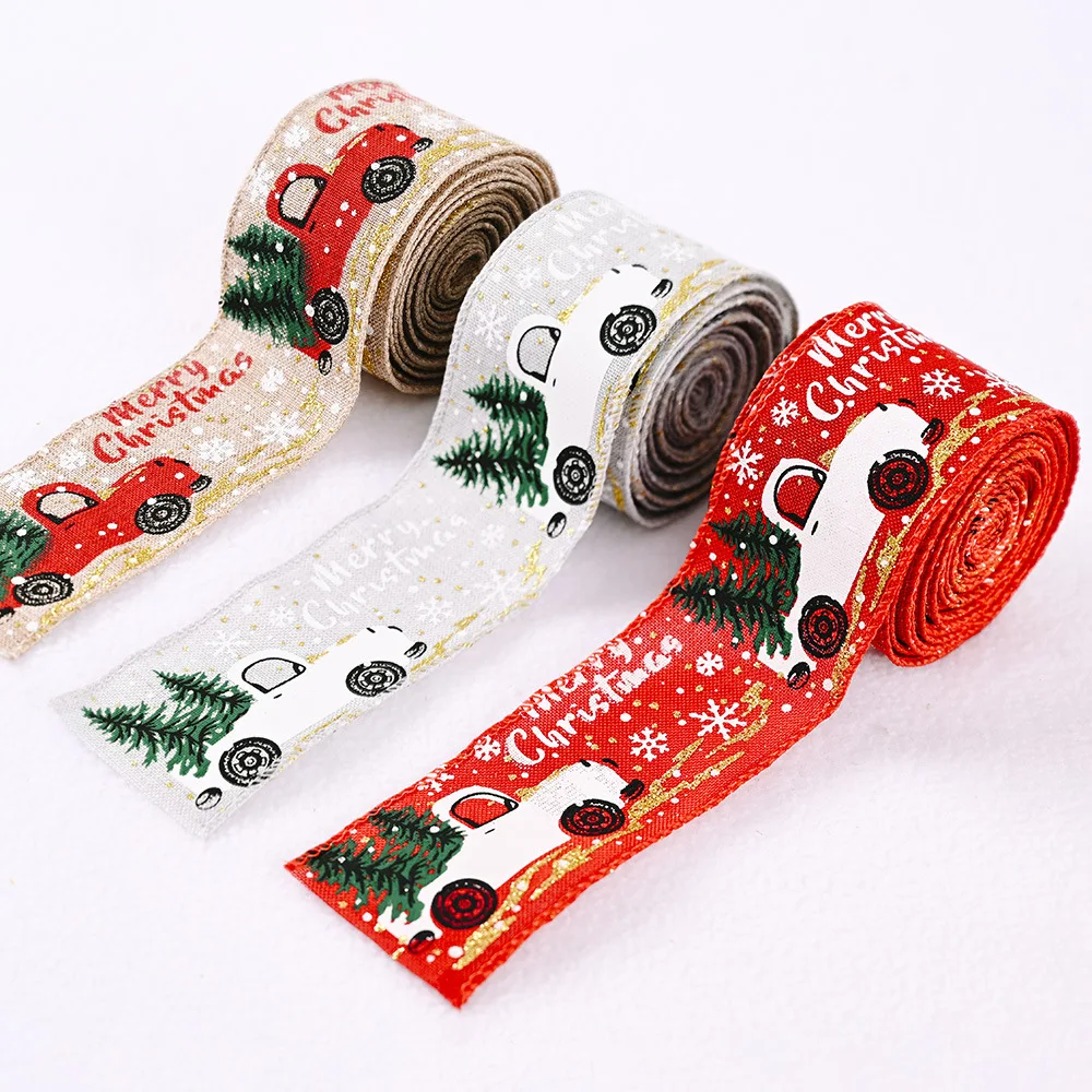 Personality New Type Wired Merry Christmas Ribbon Christmas Tree Decoration Colorful Ribbon