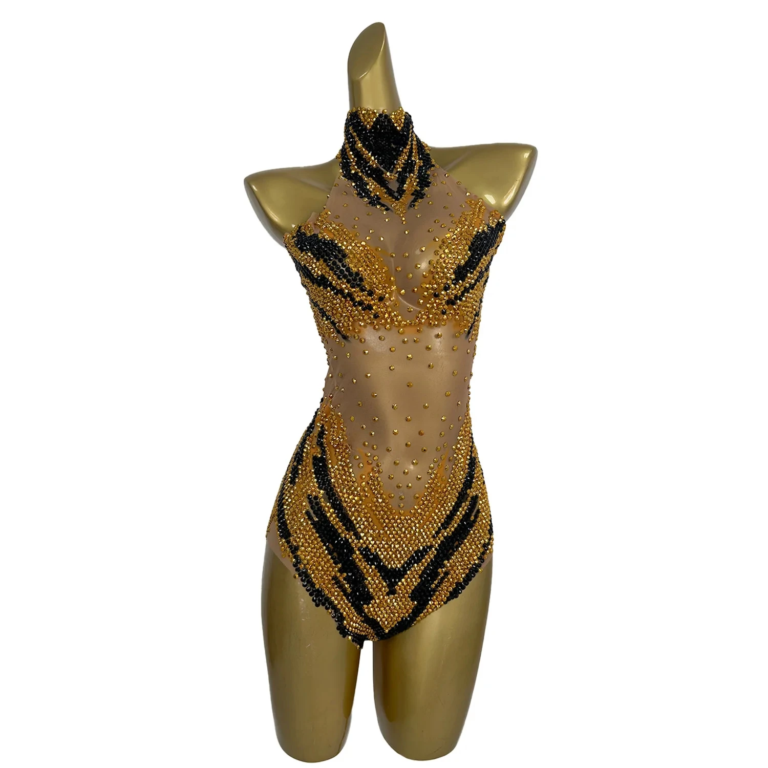 Sexy Diamond Jumpsuit Las Vegas Show Rompers Tiger Cosplay Costume Drag Queen Stage Performance Dancer Outfits Women Bodysuits