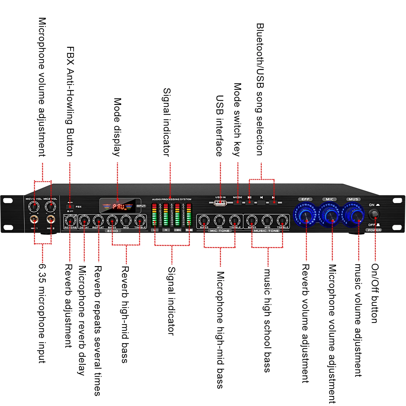 Biner FBX-8 анти вой KTV предварительный эффектор цифровой аудио процессор для домашней вечеринки